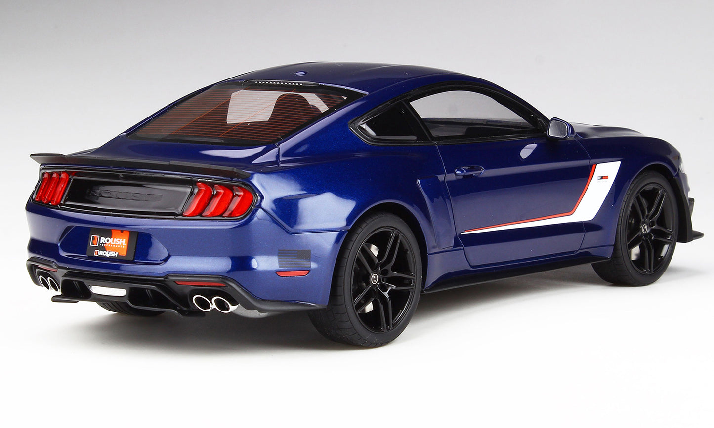 GT Spirit 2019 Ford Mustang Roush Stage 3 Blue with White Deco 1:18