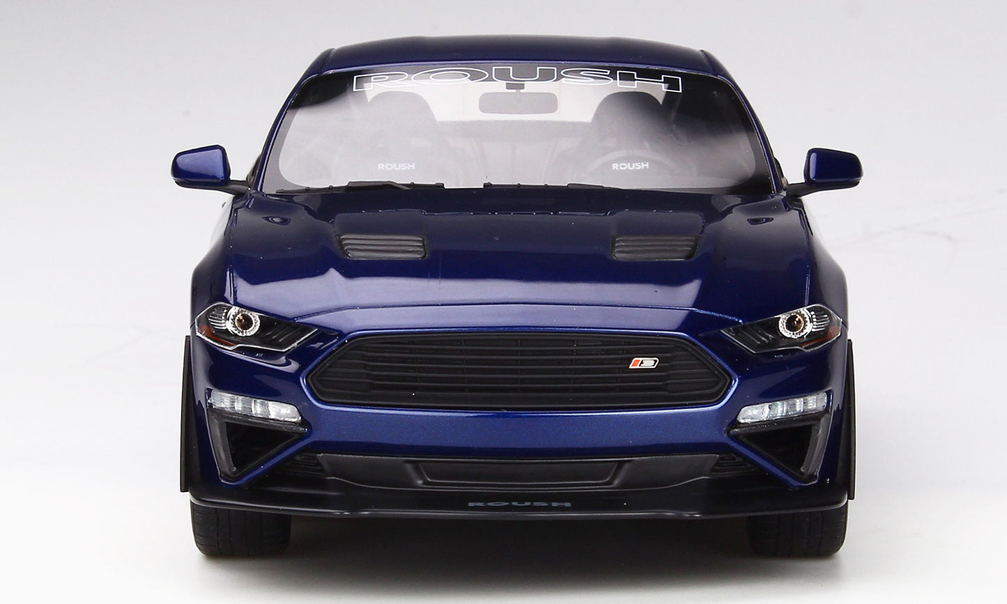 GT Spirit 2019 Ford Mustang Roush Stage 3 Blue with White Deco 1:18