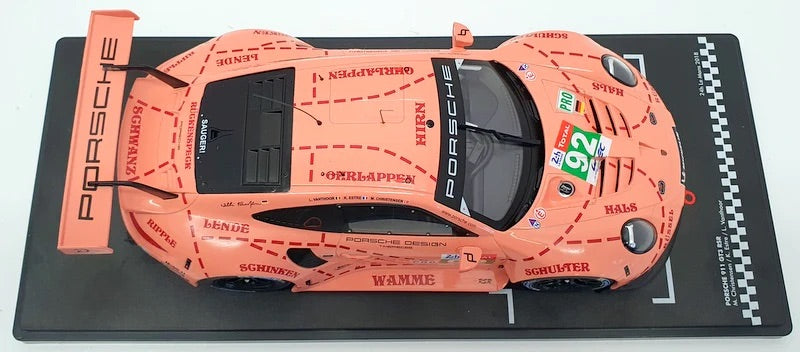 Ixo 2018 Porsche 911 991.2 GT3 RSR Team Porsche GT No 92 Pro Pink Pig Tribute Le Mans 1:18