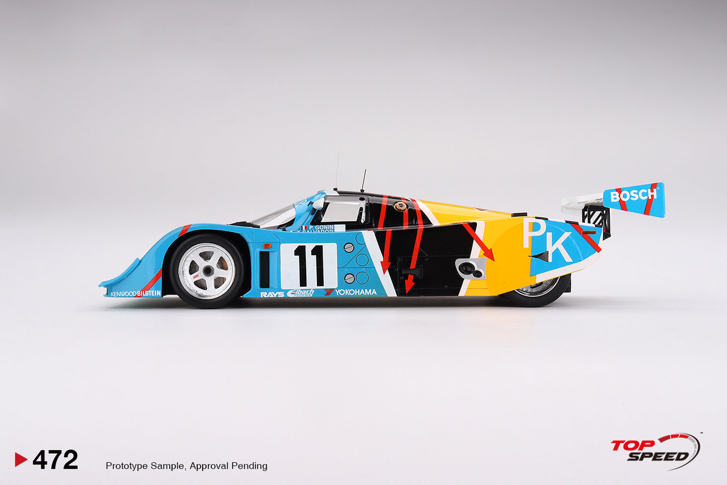 Topspeed Porsche 962 CK6 #11 Porsche Kremer Racing 1990 Le Mans 24 Hrs 1:18