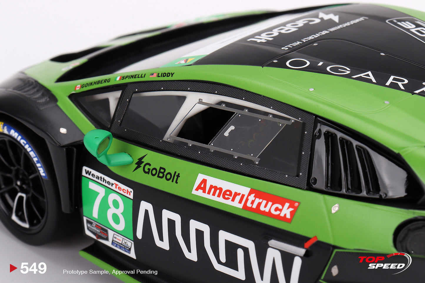 Topspeed Lamborghini Huracan GT3 EVO2 #78 Forte Racing IMSA 2023 Daytona 24hrs Green 1:18