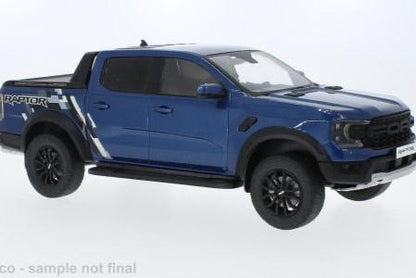 MCG 2023 Ford Ranger Raptor Crew Cab Pickup Truck Blue Metallic 1:18