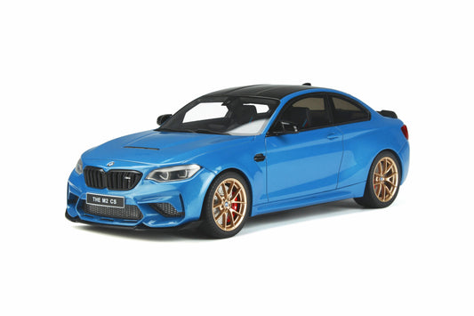 GT Spirit BMW M2 CS (F22) Coupe Misano Blue Metallic w/ Gold Wheels 1:18 Resin