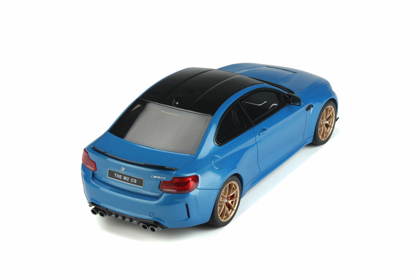 GT Spirit BMW M2 CS (F22) Coupe Misano Blue Metallic w/ Gold Wheels 1:18 Resin