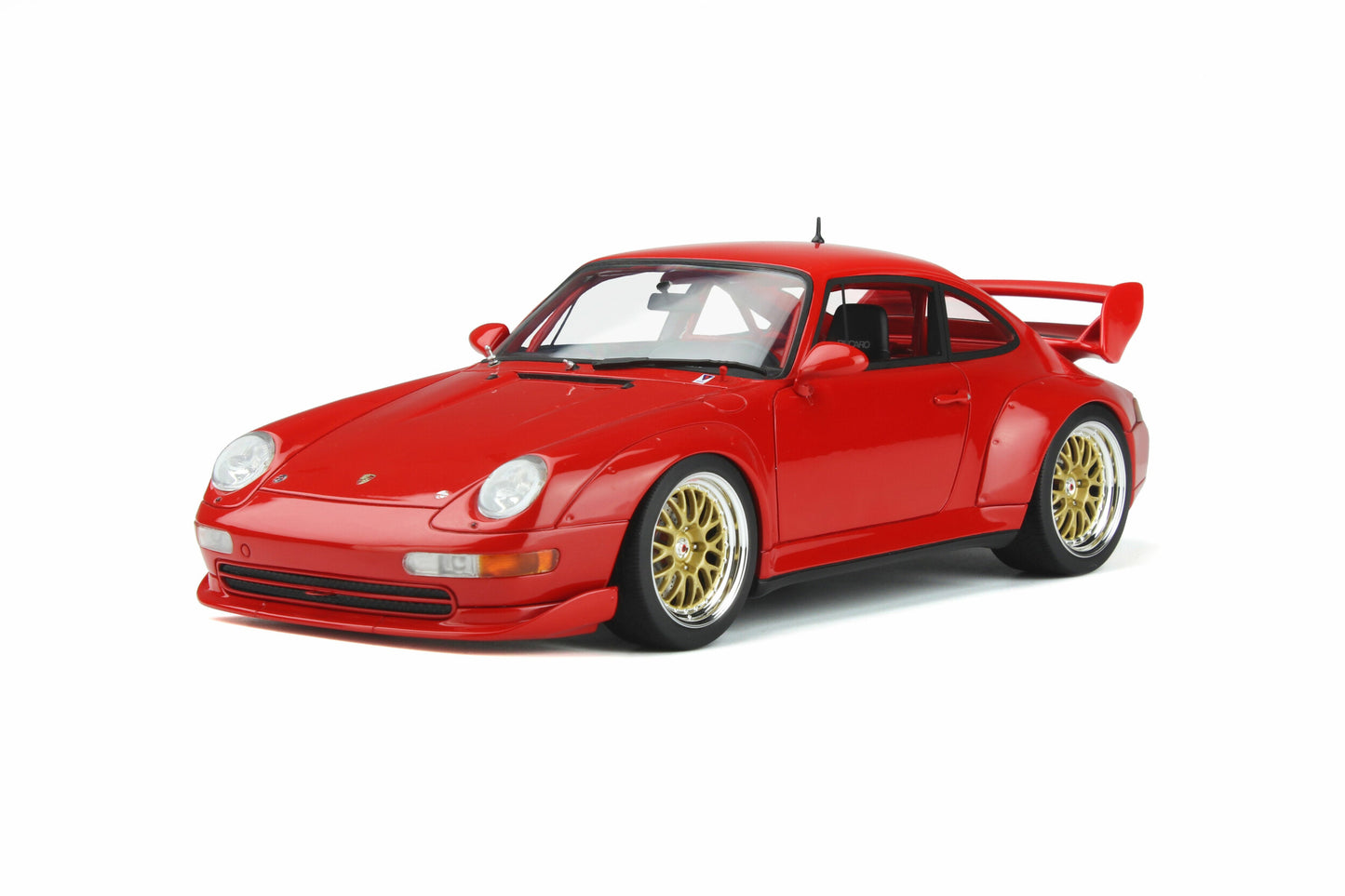 GT Spirit 1996 Porsche 911 993 3.8 RSR Guards Red w/ Gold Wheels 1:18 Resin, SEALED