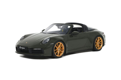 GT Spirit Porsche 911 992 Targa 4S Olive Green w/ Gold Wheels 1:18 Resin