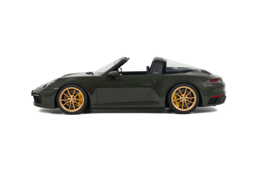 GT Spirit Porsche 911 992 Targa 4S Olive Green w/ Gold Wheels 1:18 Resin