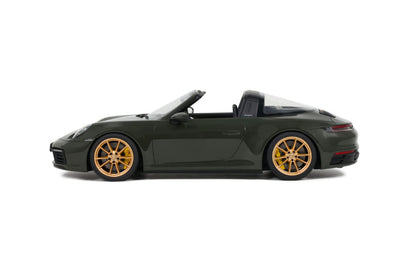 GT Spirit Porsche 911 992 Targa 4S Olive Green w/ Gold Wheels 1:18 Resin