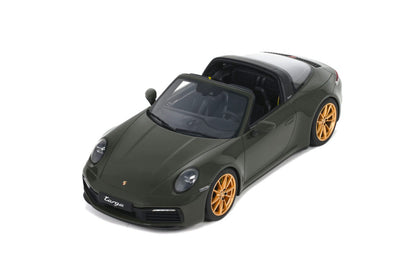 GT Spirit Porsche 911 992 Targa 4S Olive Green w/ Gold Wheels 1:18 Resin