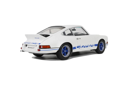 GT Spirit 1973 Porsche 911 Carrera RS 2.7 Coupe White w/ Blue Wheels and Deco 1:12