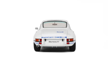 GT Spirit 1973 Porsche 911 Carrera RS 2.7 Coupe White w/ Blue Wheels and Deco 1:12