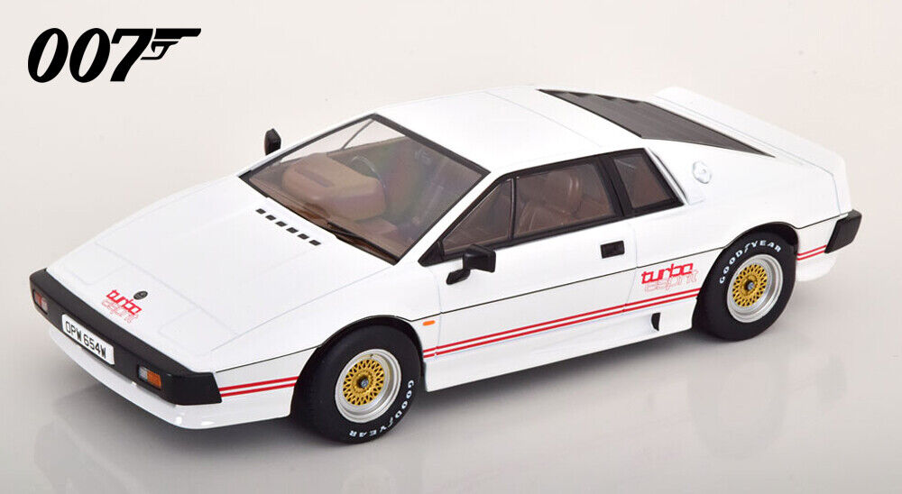 KK Scale 1981 Lotus Esprit Turbo 007 Movie Version White w/ Red Deco 1:18