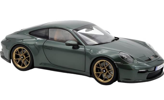 Norev 2021 Porsche 911 992 GT3 Touring Edition Malachite Green w/ Gold Wheels 1:18