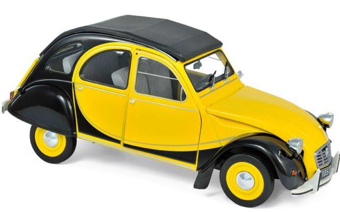 Norev 1982 Citroen 2CV Charleston Helios Yellow and Black 1:18