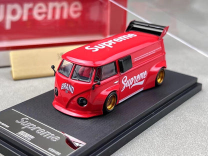 BSC (BriscaleMicro) T1 Van Camper, Trailer, & Porsche 911 964 RWB Set Supreme Livery Red 1:64