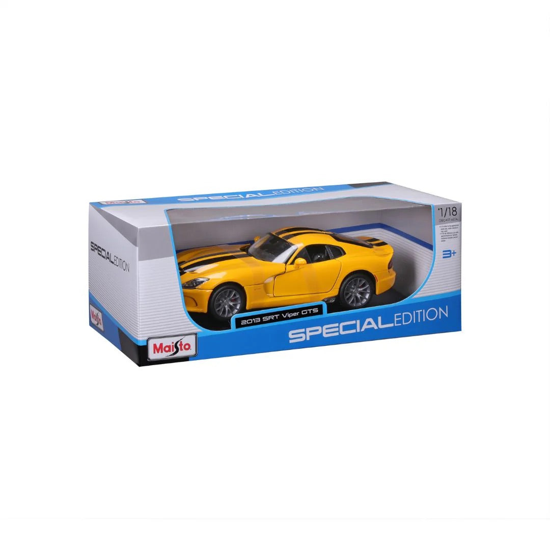 Maisto 2013 Dodge Viper GST Yellow w/ Black Racing Stripes 1:18