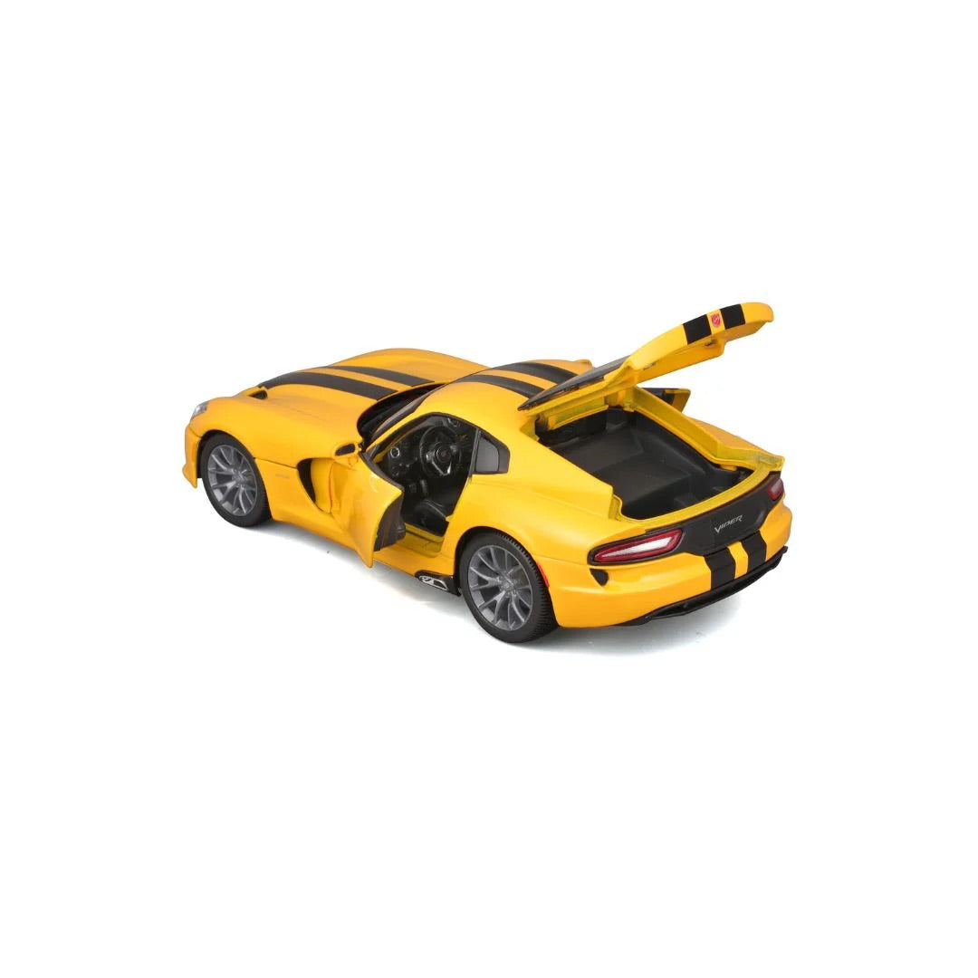 Maisto 2013 Dodge Viper GST Yellow w/ Black Racing Stripes 1:18