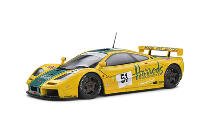 Solido 1995 Mclaren F1 GTR Short Tail #51 Team Harrods Mach One Racing 24hr LeMans Yellow 1:18