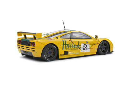 Solido 1995 Mclaren F1 GTR Short Tail #51 Team Harrods Mach One Racing 24hr LeMans Yellow 1:18