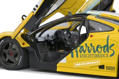 Solido 1995 Mclaren F1 GTR Short Tail #51 Team Harrods Mach One Racing 24hr LeMans Yellow 1:18