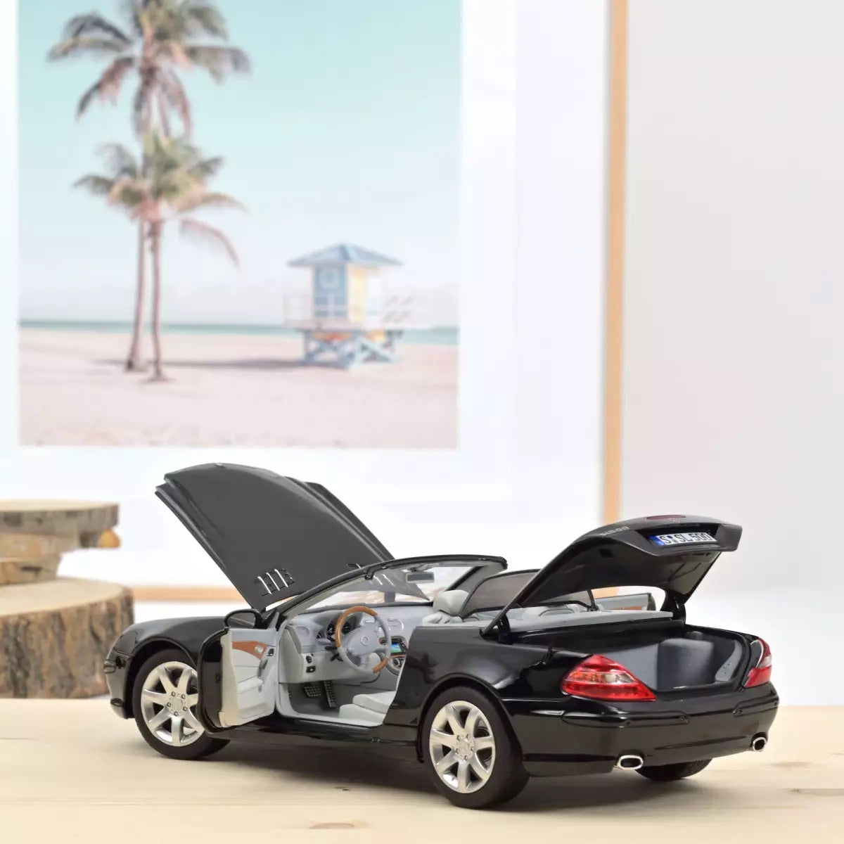 Norev 1:18 2003 Mercedes-Benz SL 500 Convertible Black