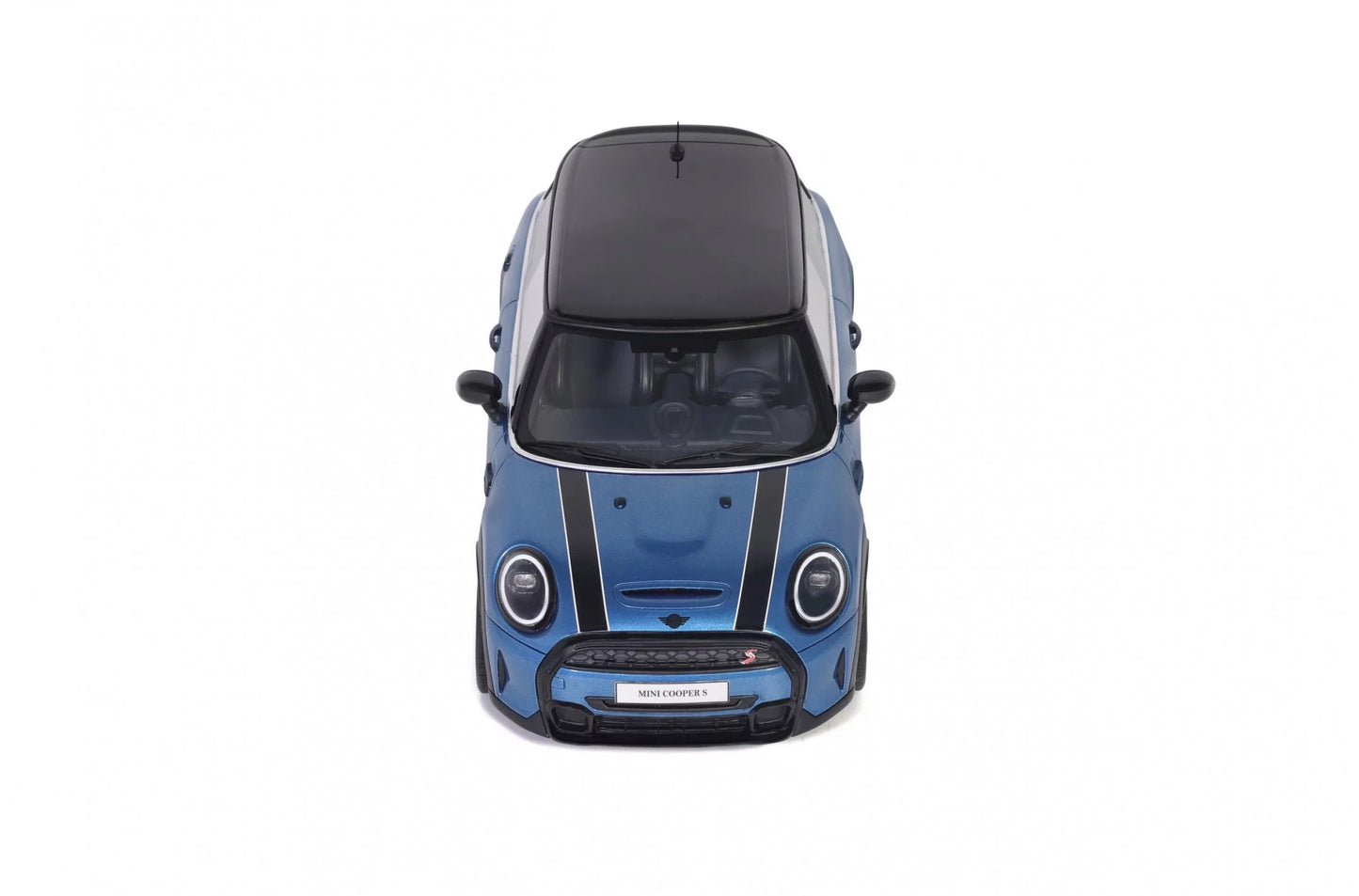 Otto 2021 Mini Cooper S Island Blue w/ Black Stripes 1:18 Resin SEALED