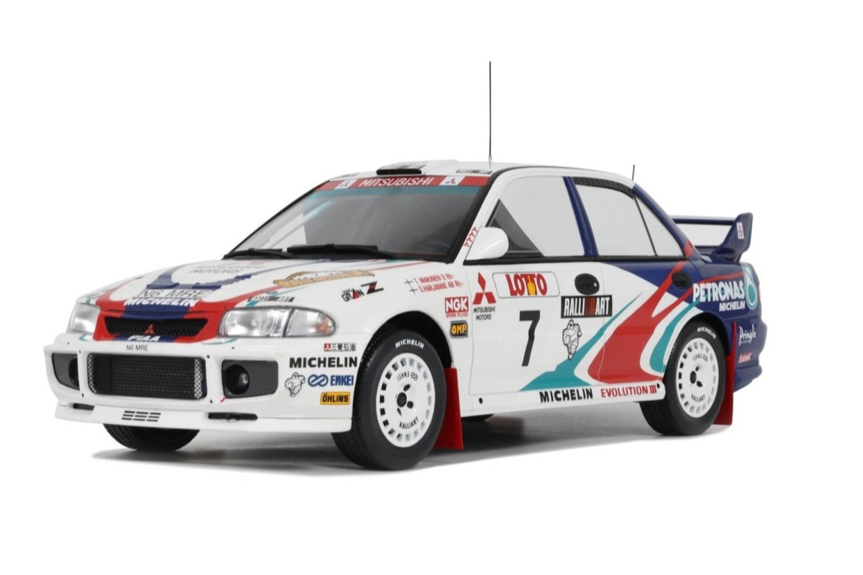 Otto Mitsubishi Lancer EVO III Gr. A Rally Australia 1996 White and Blue 1:18