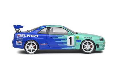 Solido 1999 Nissan Skyline GT-R (R34) Falken Drift Livery – Green Blue 1:18