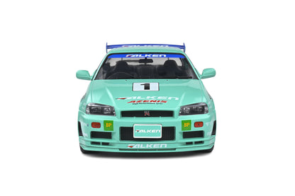 Solido 1999 Nissan Skyline GT-R (R34) Falken Drift Livery – Green Blue 1:18