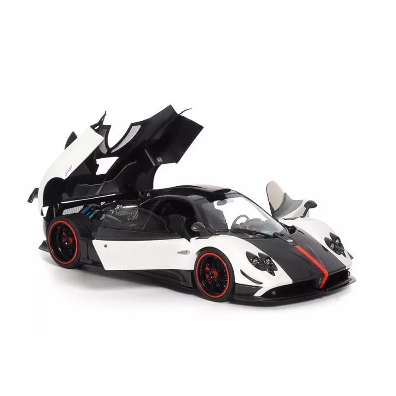 Almost-Real 2009 Pagani Zonda Cinque Coupe White & Carbon w/ Red Accents 1:18