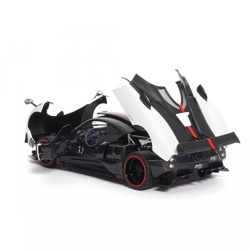 Almost-Real 2009 Pagani Zonda Cinque Coupe White & Carbon w/ Red Accents 1:18