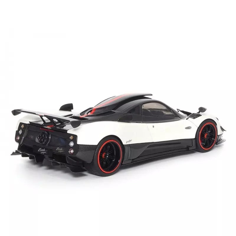 Almost-Real 2009 Pagani Zonda Cinque Coupe White & Carbon w/ Red Accents 1:18