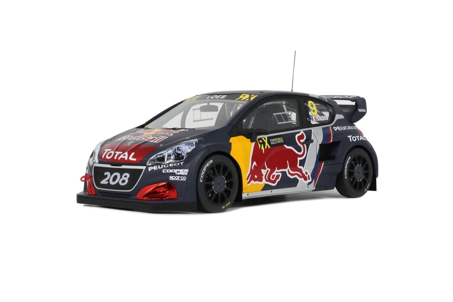 Otto 2018 Peugeot 208 WRX Team Peugeot Total No 9 Winner Rally World RX Belgium Matte Blue 1:18