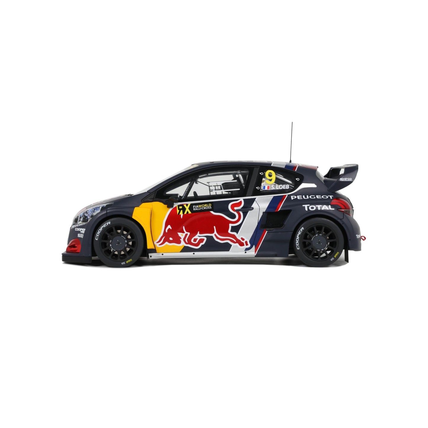 Otto 2018 Peugeot 208 WRX Team Peugeot Total No 9 Winner Rally World RX Belgium Matte Blue 1:18