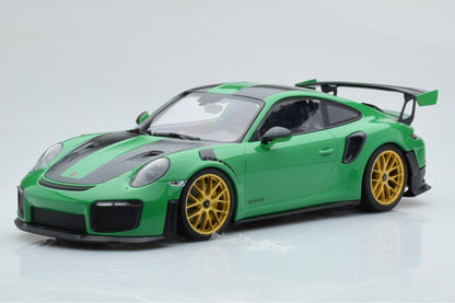 Minichamps 2018 Porsche 911 991.2 GT2 RS Viper Green w/ Weissach Package, Gold Wheels 1:18 SEALED, LIMITED