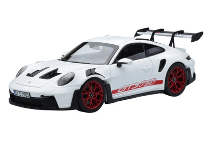 Norev Porsche 911 992 GT3 RS White w/ Pyro Red Wheels 1:18