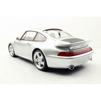 Top Marques 1998 Porsche 911 Turbo 993 Silver w/ Red Interior 1:12