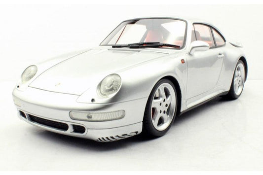 Top Marques 1998 Porsche 911 Turbo 993 Silver w/ Red Interior 1:12