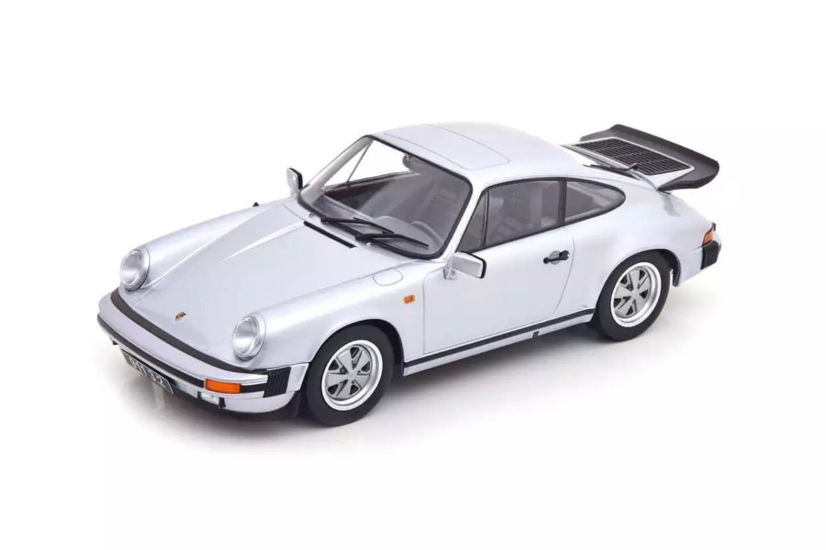 KK Scale Porsche 911 Carrera 3.2 Coupe 1988 G Series Silver - Birthday Pattern 1:18