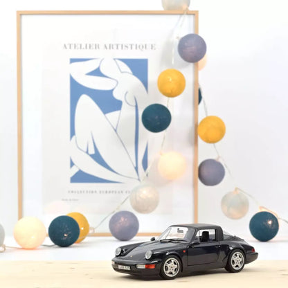 Norev Porsche 911 964 Carrera 4 Targa (w/ Removable Top) 1991 Blue metallic 1:18