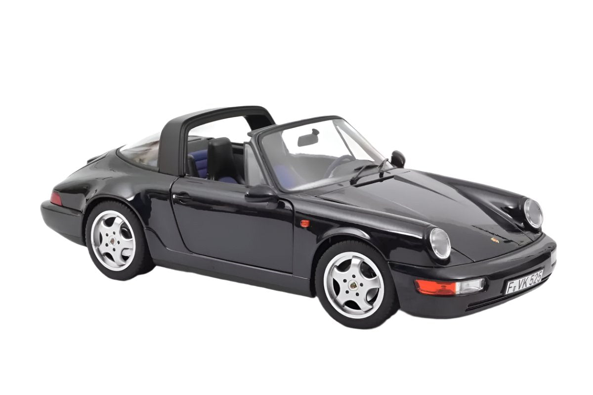 Norev Porsche 911 964 Carrera 4 Targa (w/ Removable Top) 1991 Blue metallic 1:18