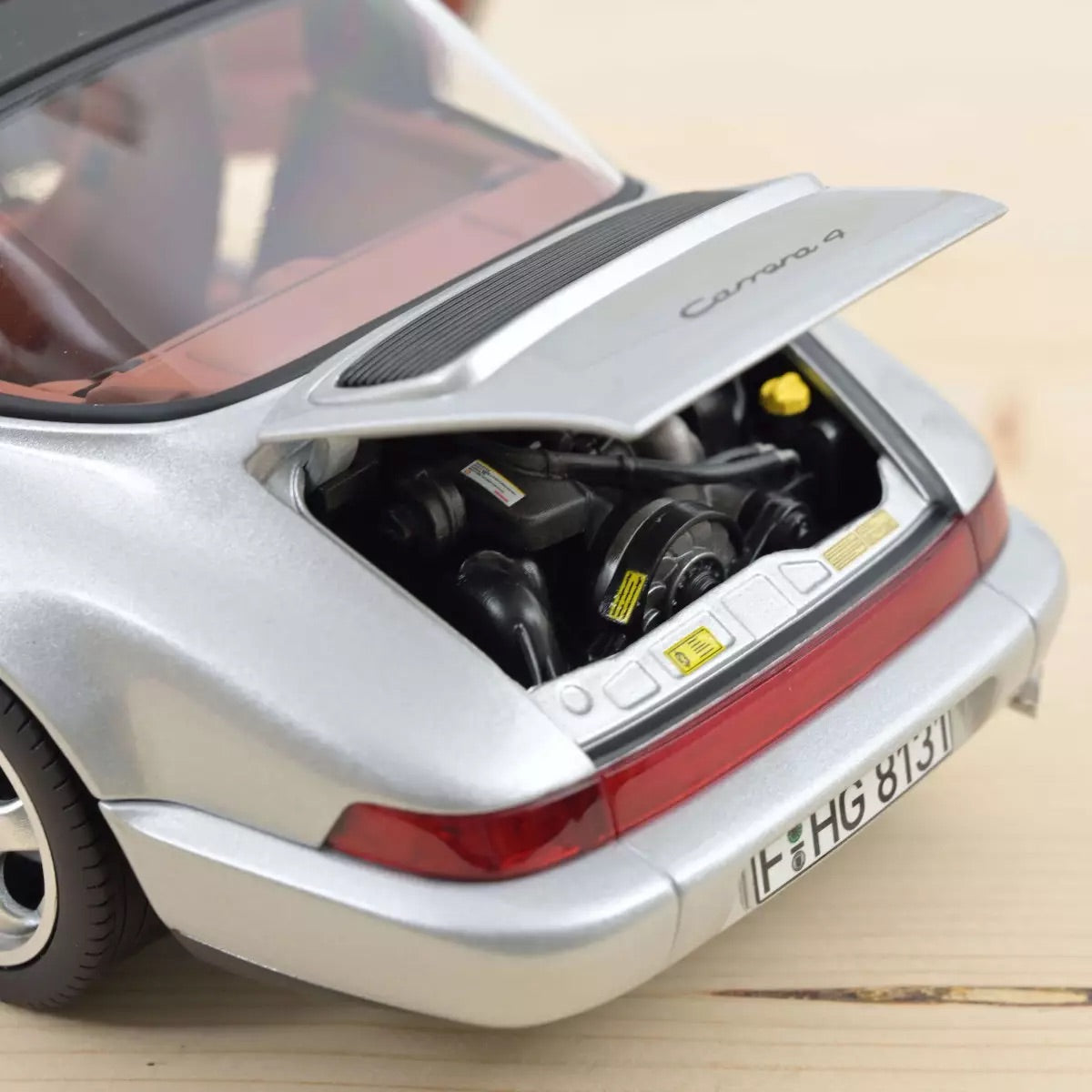 Norev Porsche 911 964 Carrera 4 Targa (w/ Removable Top) 1991 Polar Silver Metallic 1:18