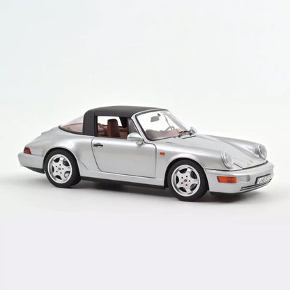 Norev Porsche 911 964 Carrera 4 Targa (w/ Removable Top) 1991 Polar Silver Metallic 1:18