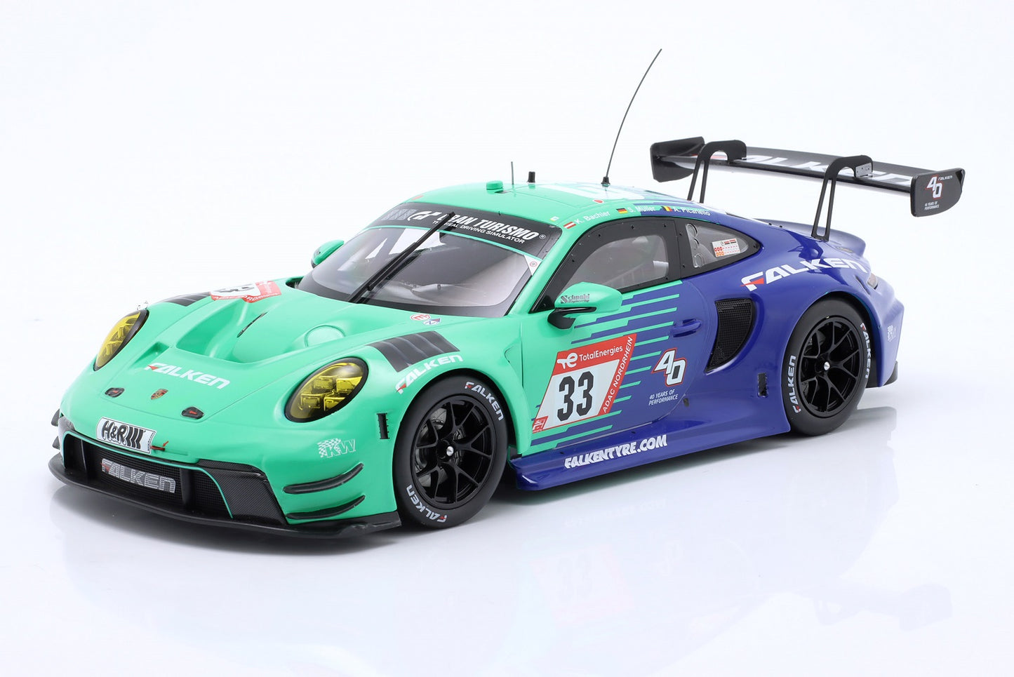 Ixo 2023 Porsche 911 992 GT3 R Team Falken Motorsports No 33 24hr Nurburgring 1:18