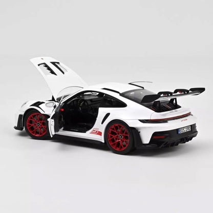 Norev Porsche 911 992 GT3 RS White w/ Pyro Red Wheels 1:18