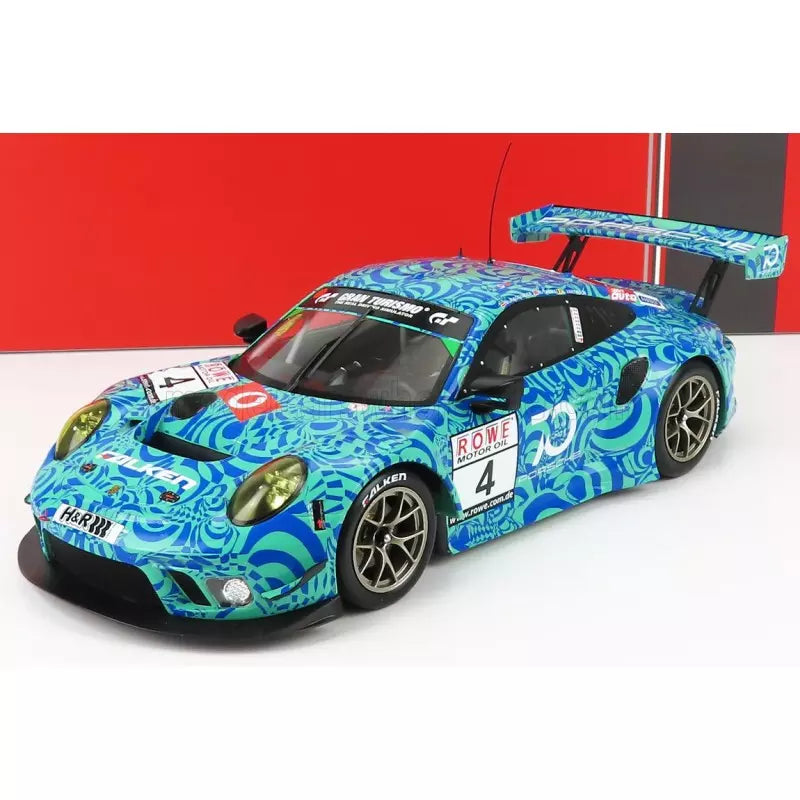 Ixo 2018 Porsche 911 991.2 GT3 R No.4 VLN 7 Nürburgring 2018 Blue Camo 1:18