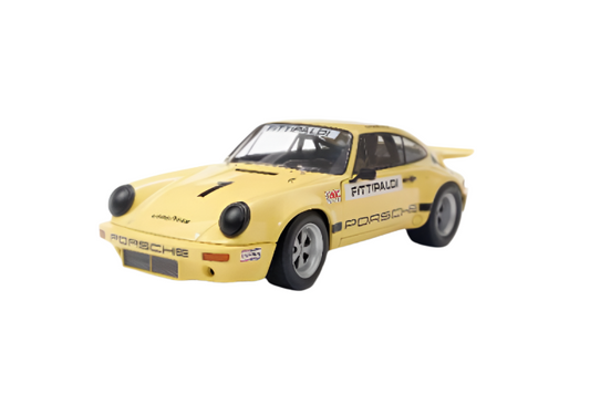 Solido 1973 Porsche 911 Carrera RSR 3.0 IROC Riverside No 1 Fittipaldi Yellow 1:18