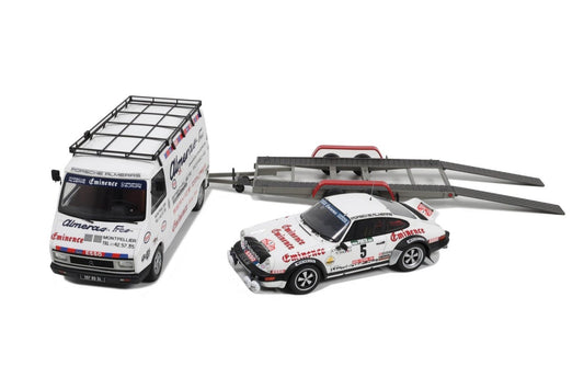 Otto 1981 Porsche Rally Set - 911 SC Gr.4 + Trailer + Citroen C35 Van Assistance Rallye de Portugal White 1:18