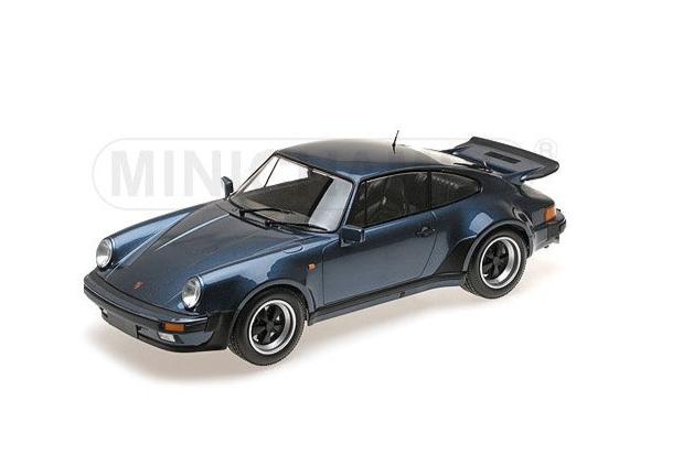 Minichamps 1977 Porsche 911 Turbo 930 Coupe Blue Grey Metallic 1:12