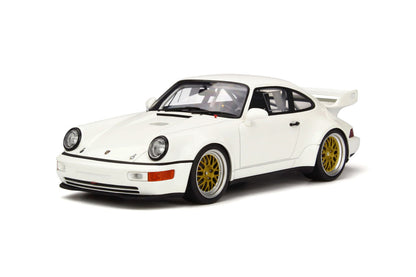 GT Spirit 1993 Porsche 911 964 RSR Grand Prix White w/ Gold Wheels 1:18 Resin, SEALED